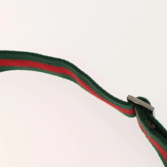 GUCCI GG Canvas Web Sherry Line Tote Bag 2Set Beige Red Green Auth 138062 - Picture 10 of 12